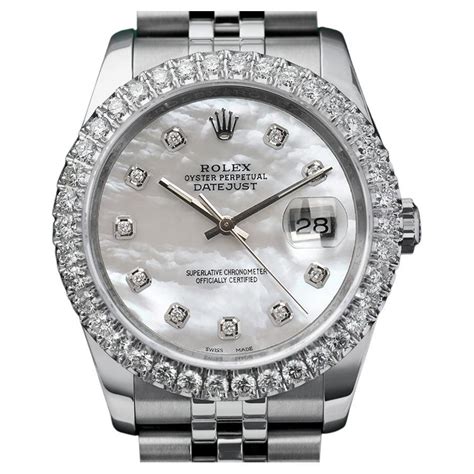 rolex zilver diamant|Rolex 36mm diamond dial.